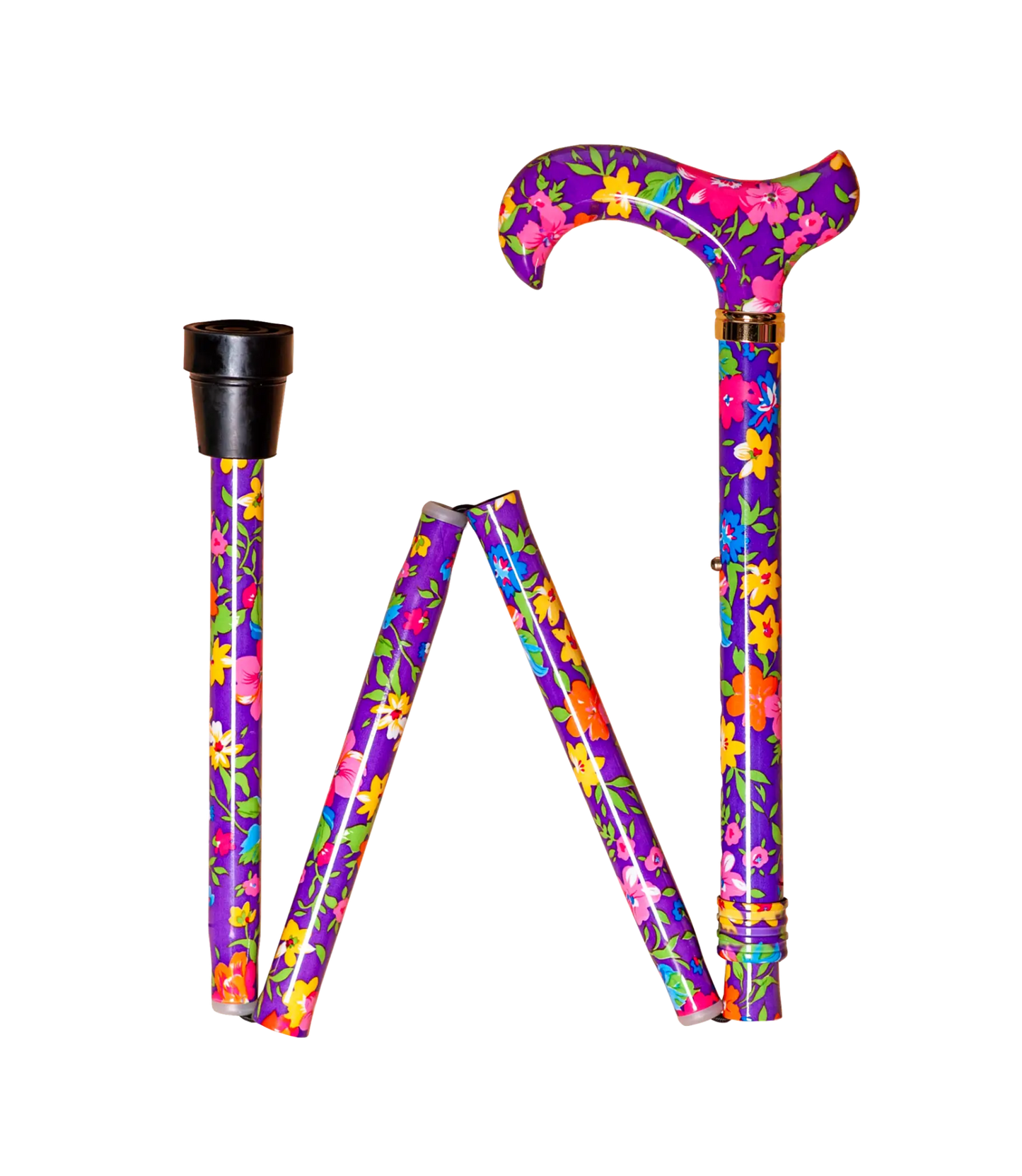 Paars Gebloemd Wandelstok