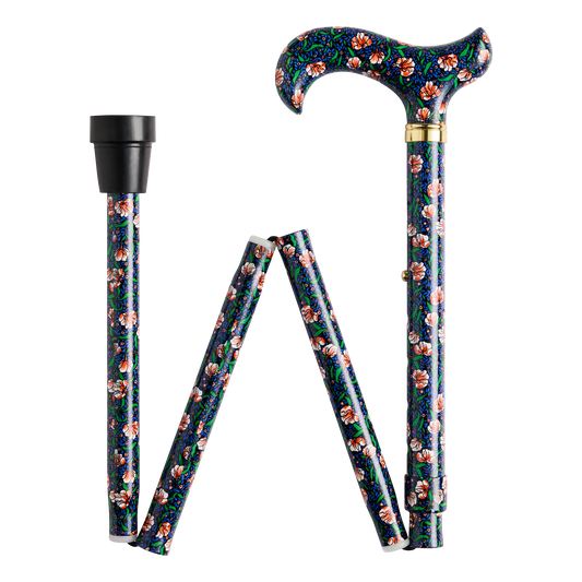Blauw Gebloemd Wandelstok