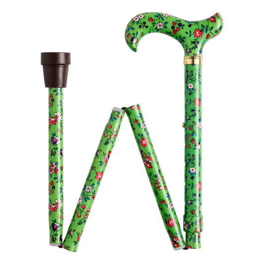 Groen Gebloemd Wandelstok